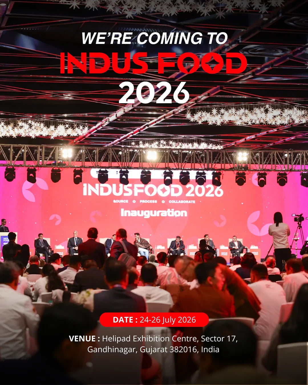 Aarush is coming to Indusfood 2026. 24 to 26 July 2026, Helipad Exhibition Centre, Gandhinagar, Gujarat.